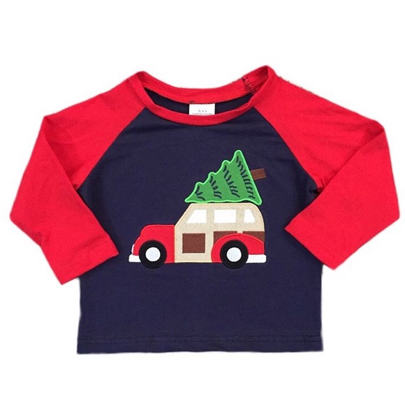 HoneydewUSA Christmas Tree Raglan Size 8 - Picture 1 of 6